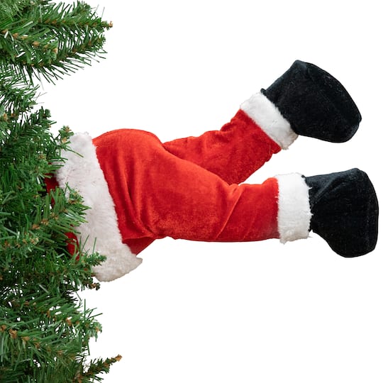 25.5" Animated & Musical Santa's Kicking Legs Christmas Decoration